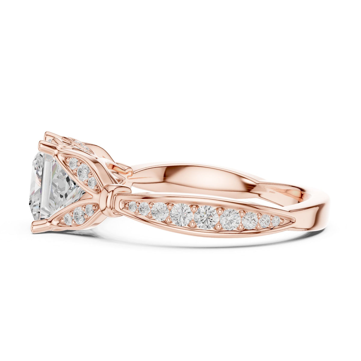 Princess Accented Lab Grown Diamond Engagement Ring