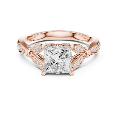 Princess Accented Lab Grown Diamond Engagement Ring