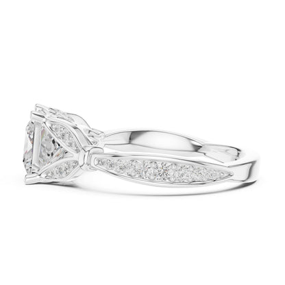 Princess Accented Lab Grown Diamond Engagement Ring