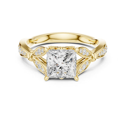 Princess Accented Lab Grown Diamond Engagement Ring