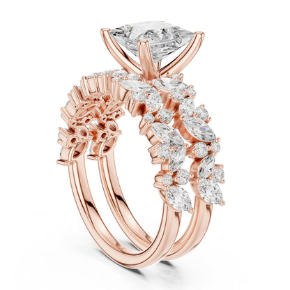 Princess Accented Lab Grown Diamond Engagement Ring