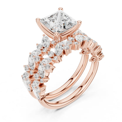 Princess Accented Lab Grown Diamond Engagement Ring