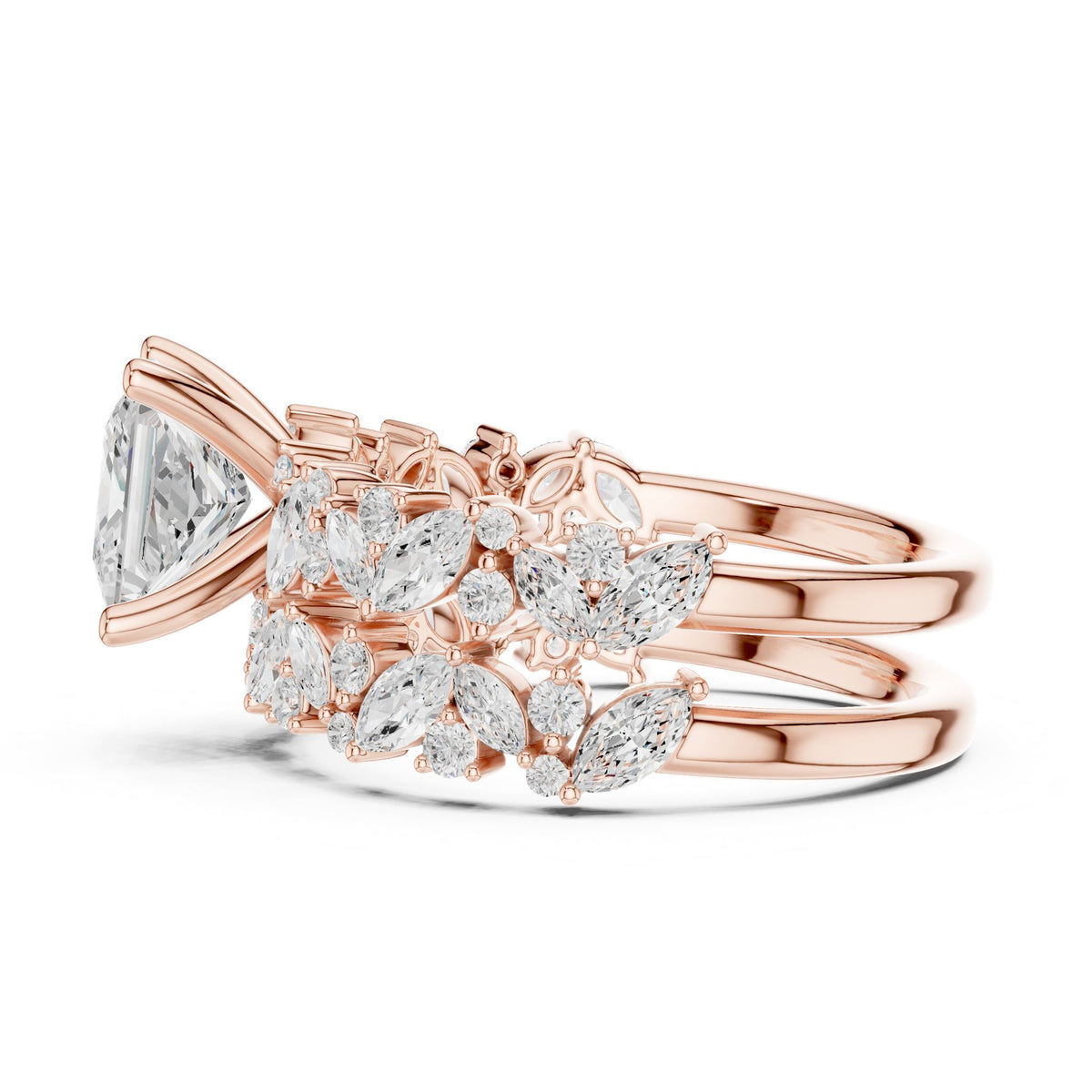 Princess Accented Lab Grown Diamond Engagement Ring