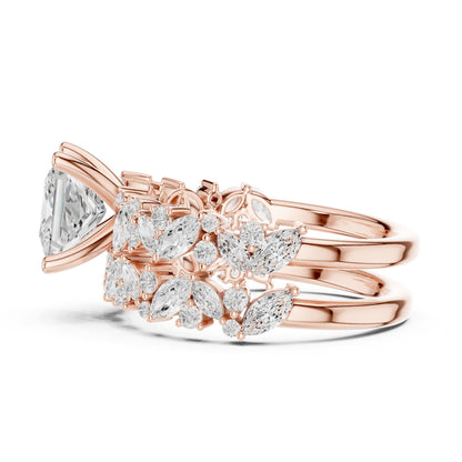 Princess Accented Lab Grown Diamond Engagement Ring