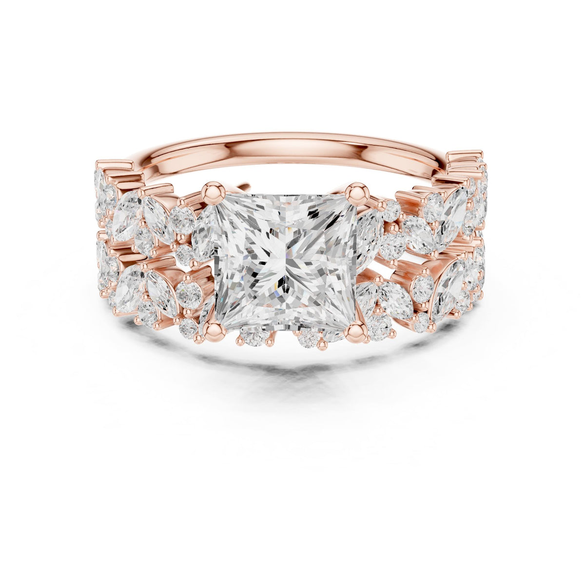 Princess Accented Lab Grown Diamond Engagement Ring