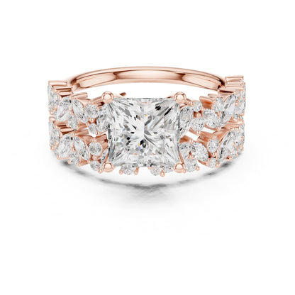 Princess Accented Lab Grown Diamond Engagement Ring
