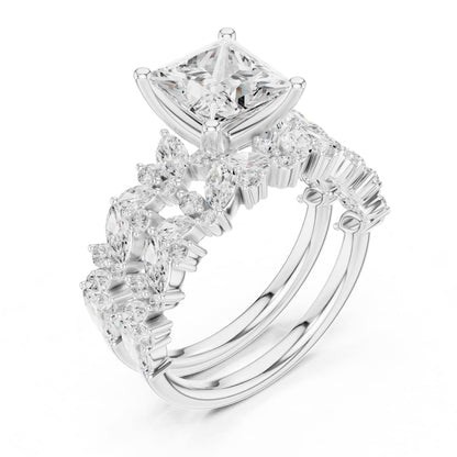 Princess Accented Lab Grown Diamond Engagement Ring