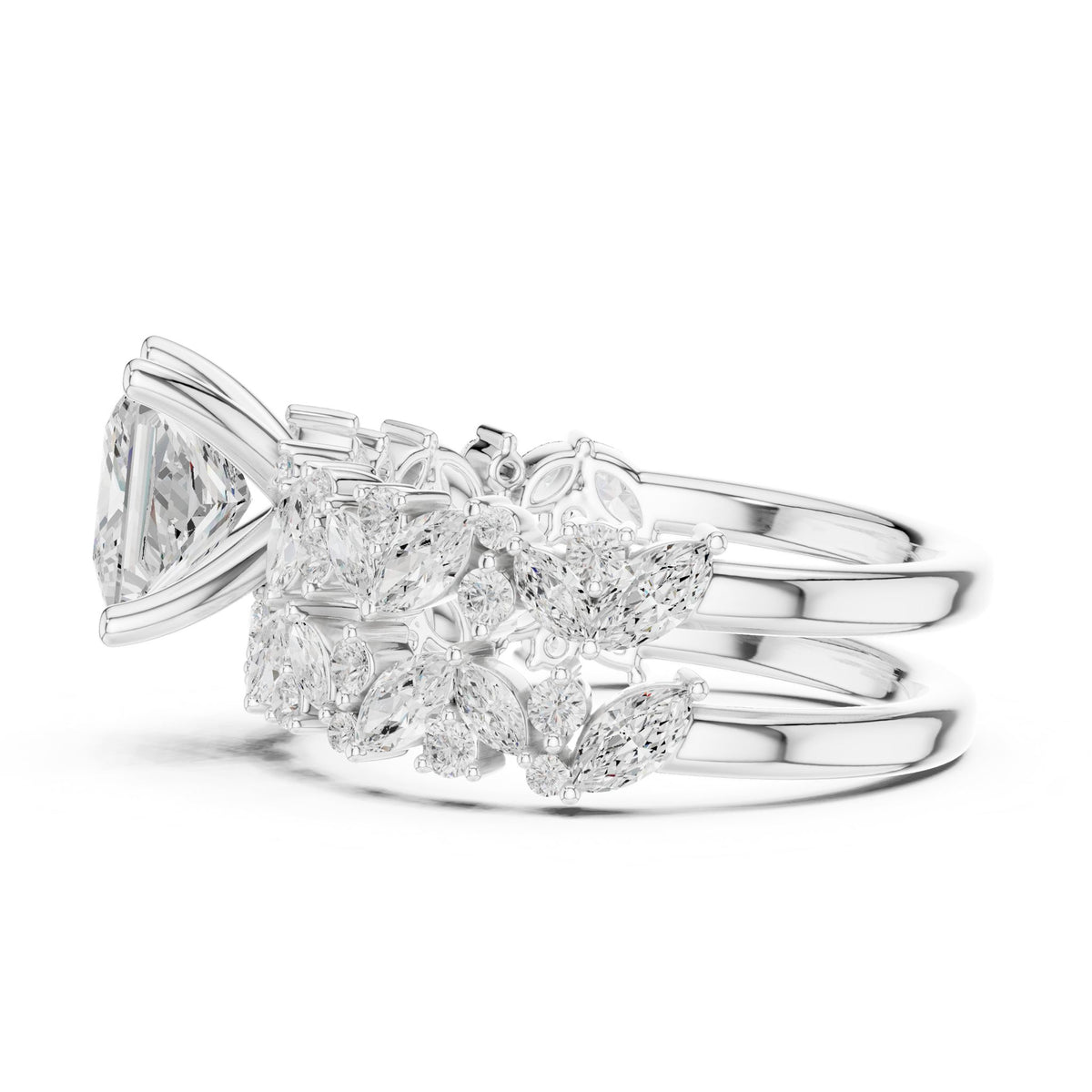 Princess Accented Lab Grown Diamond Engagement Ring