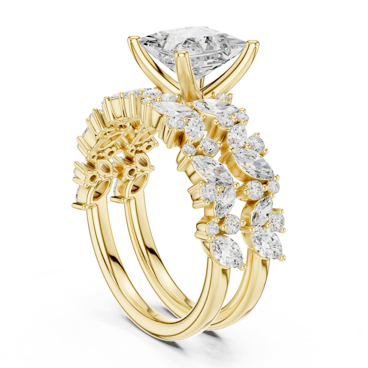 Princess Accented Lab Grown Diamond Engagement Ring