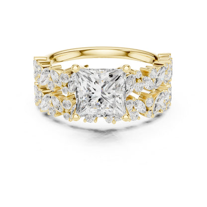 Princess Accented Lab Grown Diamond Engagement Ring