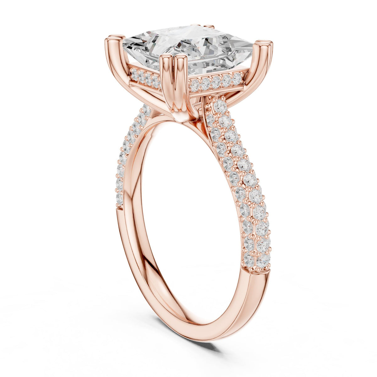 Princess Accented Lab Grown Diamond Engagement Ring