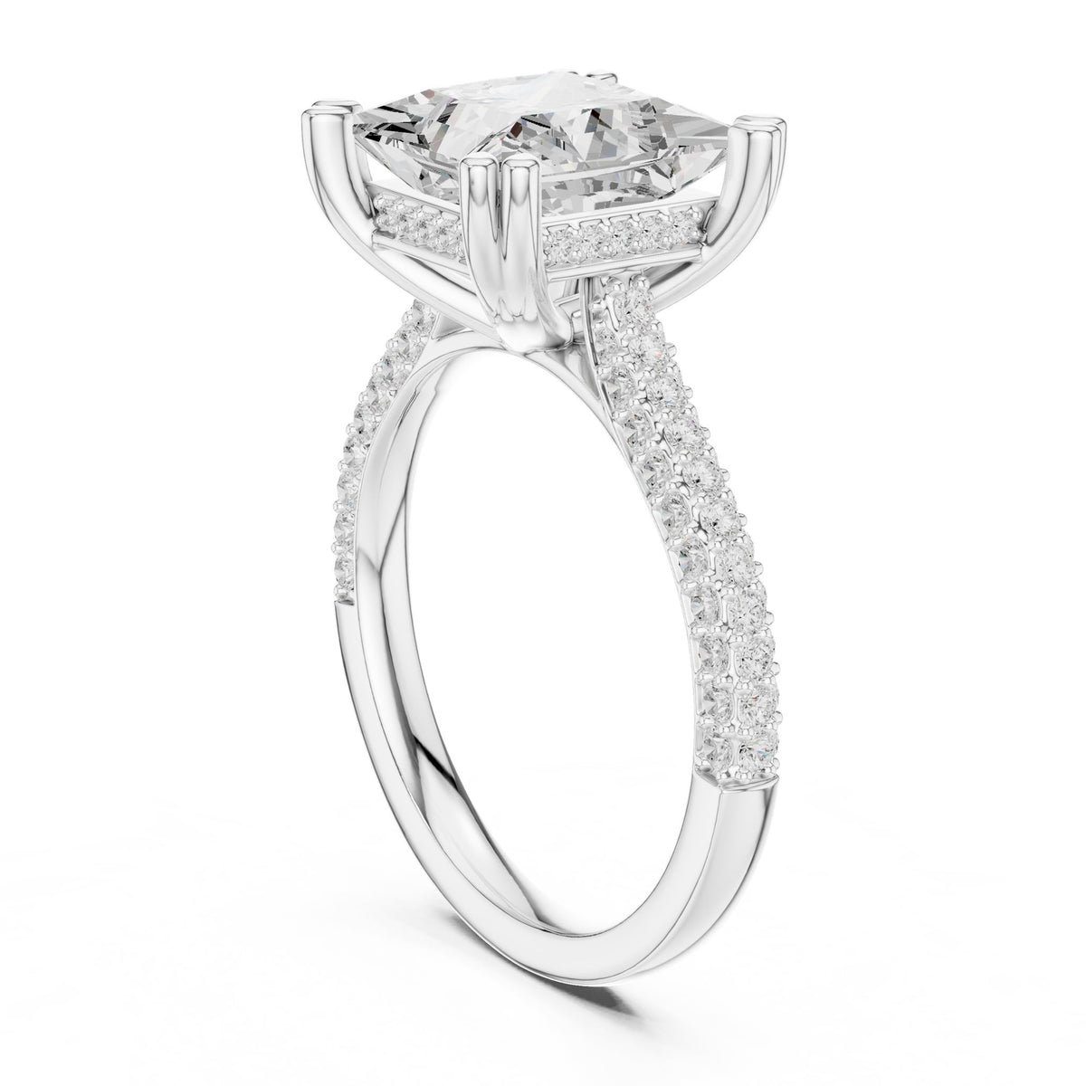 Princess Accented Lab Grown Diamond Engagement Ring