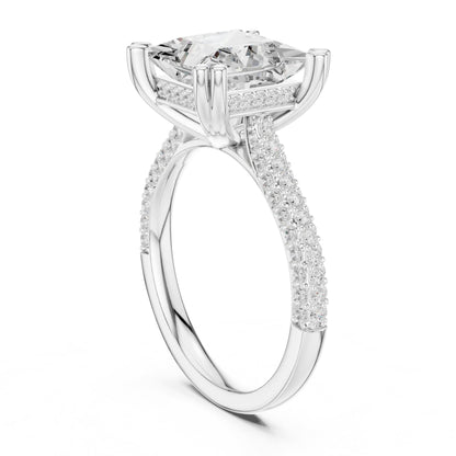 Princess Accented Lab Grown Diamond Engagement Ring