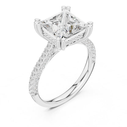 Princess Accented Lab Grown Diamond Engagement Ring