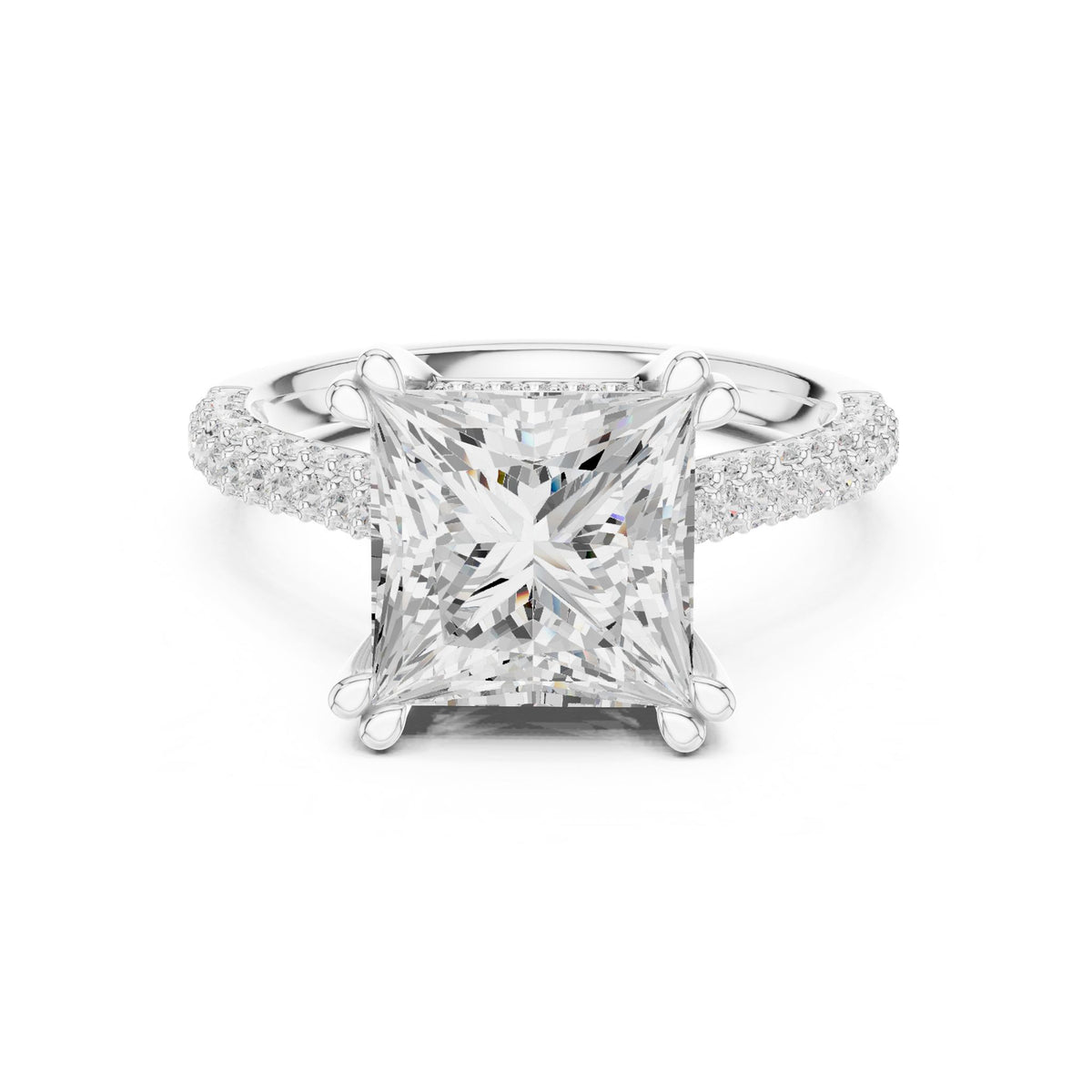 Princess Accented Lab Grown Diamond Engagement Ring