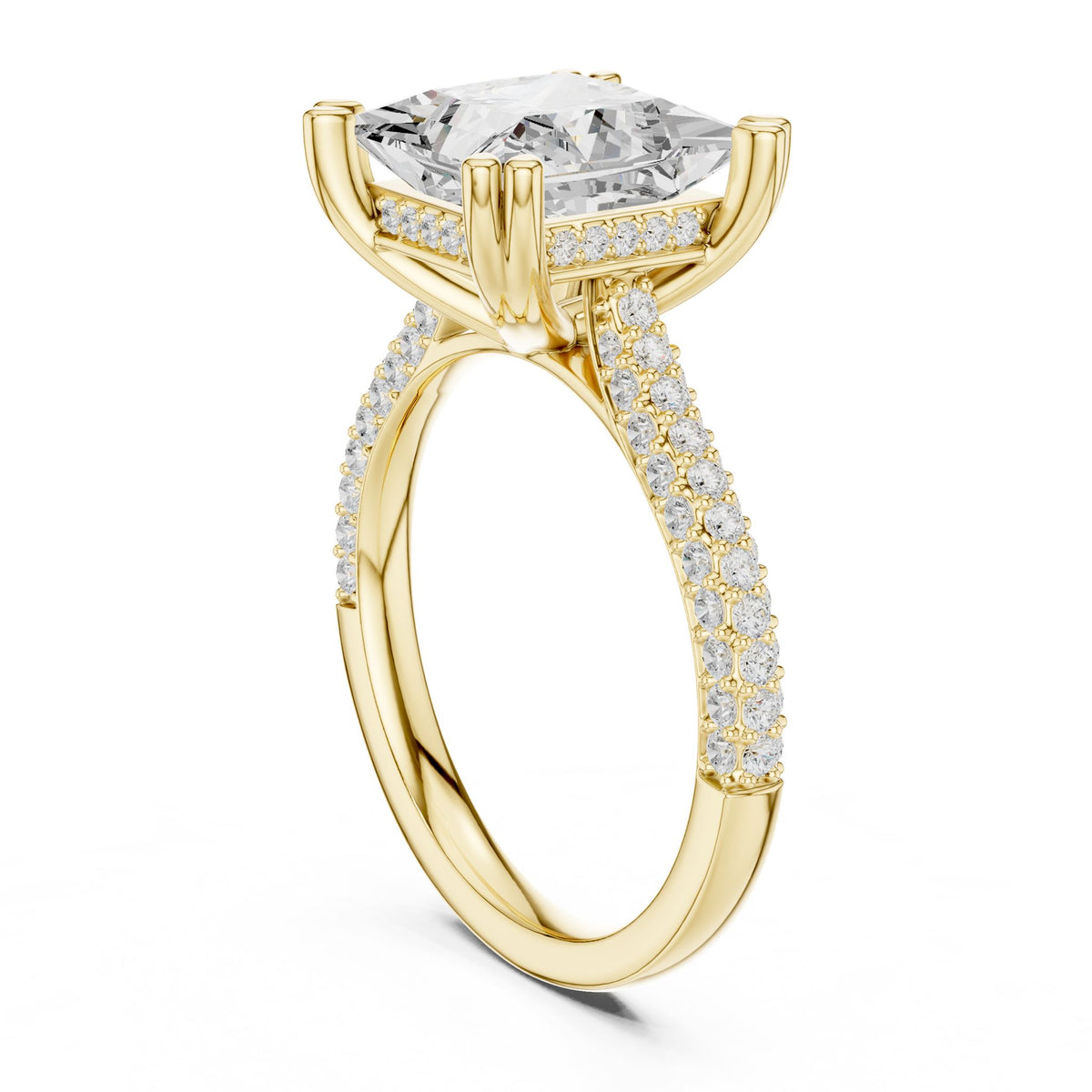 Princess Accented Lab Grown Diamond Engagement Ring