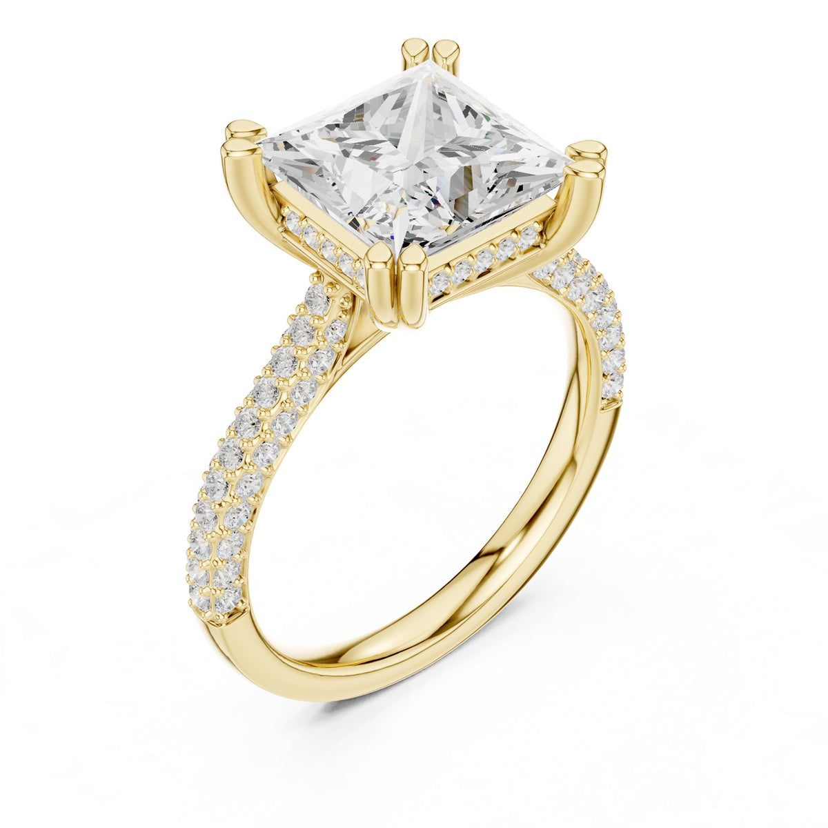 Princess Accented Lab Grown Diamond Engagement Ring