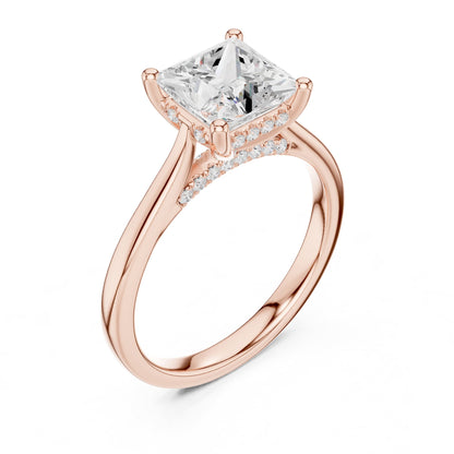 Princess Accented Lab Grown Diamond Engagement Ring