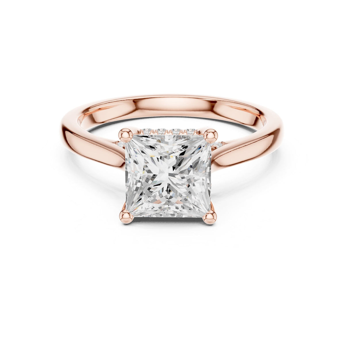 Princess Accented Lab Grown Diamond Engagement Ring