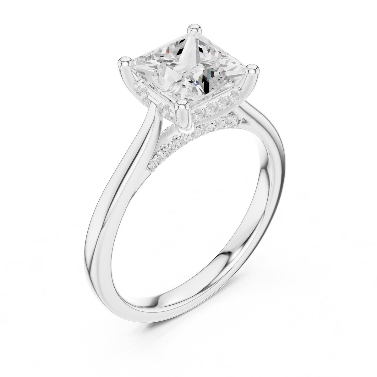 Princess Accented Lab Grown Diamond Engagement Ring