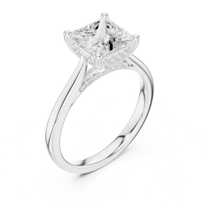Princess Accented Lab Grown Diamond Engagement Ring