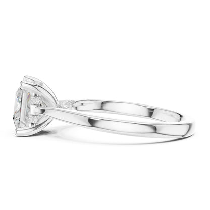 Princess Accented Lab Grown Diamond Engagement Ring