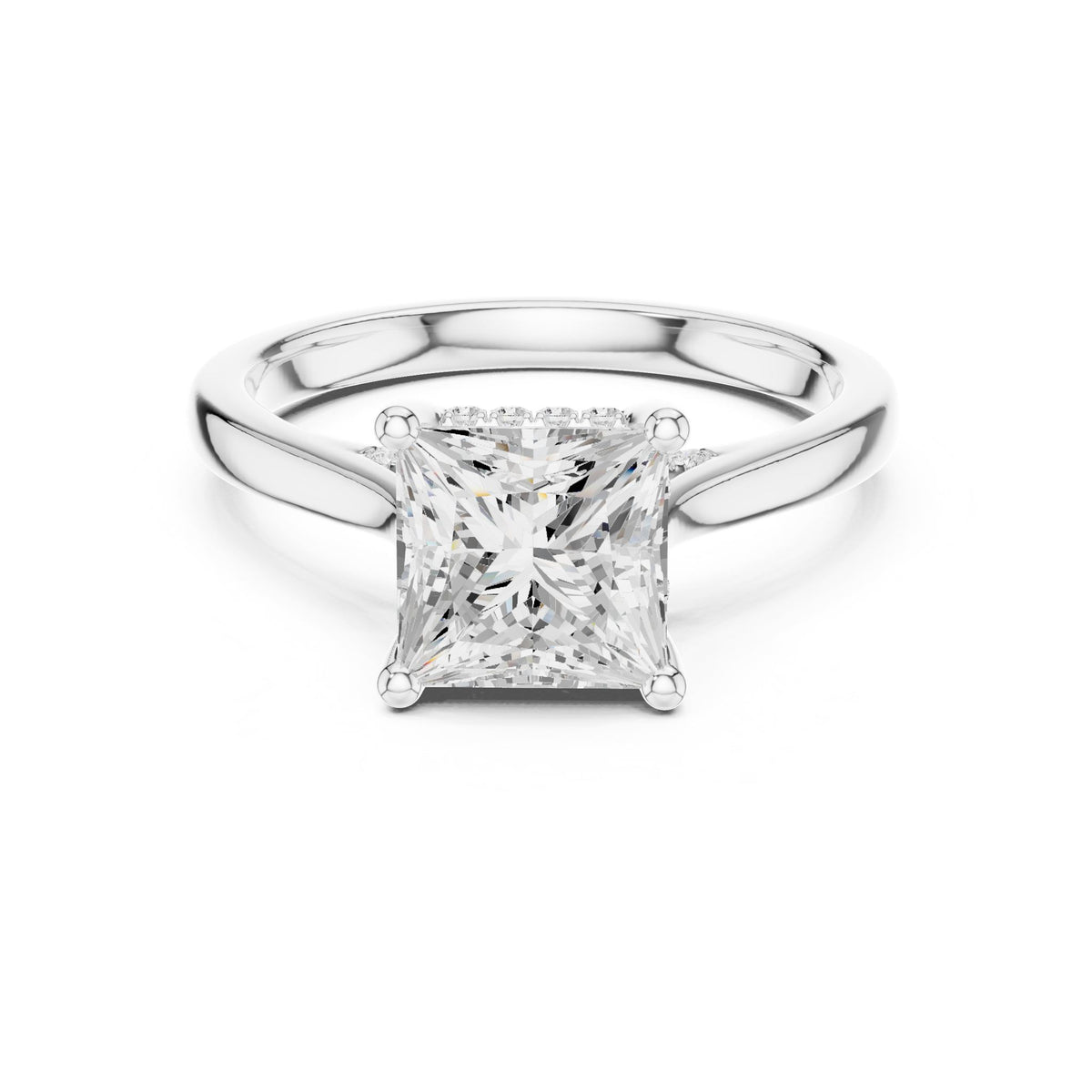 Princess Accented Lab Grown Diamond Engagement Ring