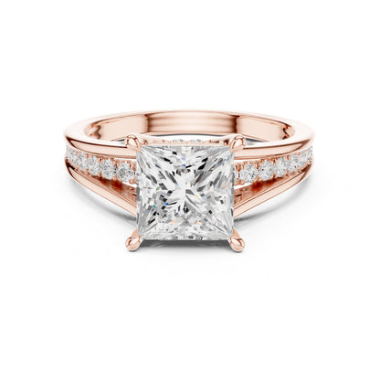Princess Accented Lab Grown Diamond Engagement Ring