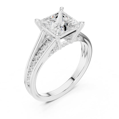 Princess Accented Lab Grown Diamond Engagement Ring