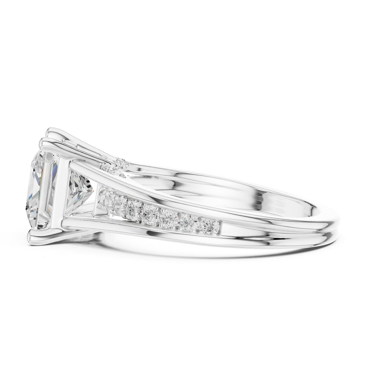 Princess Accented Lab Grown Diamond Engagement Ring