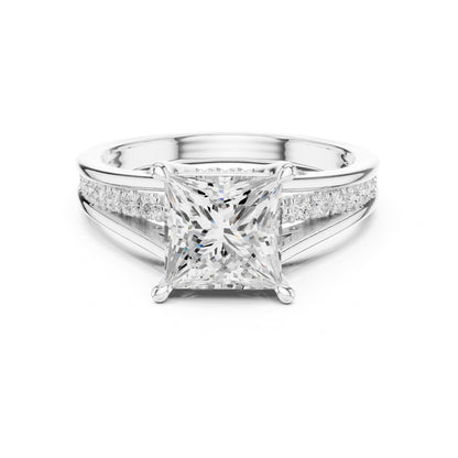 Princess Accented Lab Grown Diamond Engagement Ring