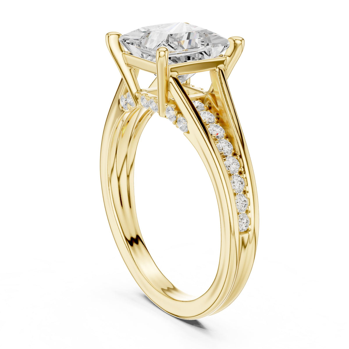 Princess Accented Lab Grown Diamond Engagement Ring