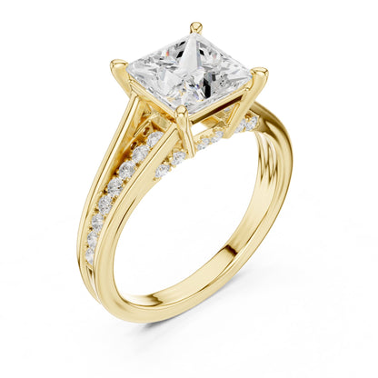 Princess Accented Lab Grown Diamond Engagement Ring