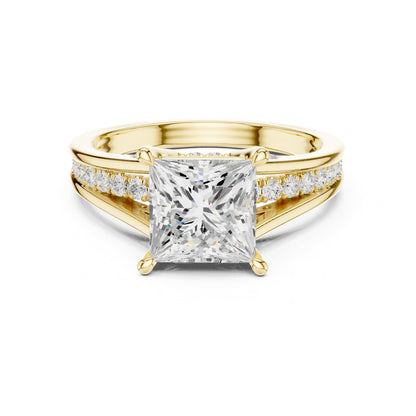 Princess Accented Lab Grown Diamond Engagement Ring