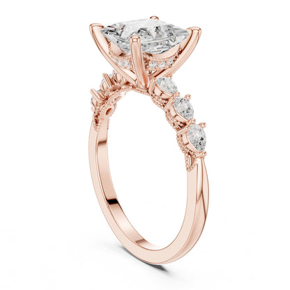 Princess Accented Lab Grown Diamond Engagement Ring