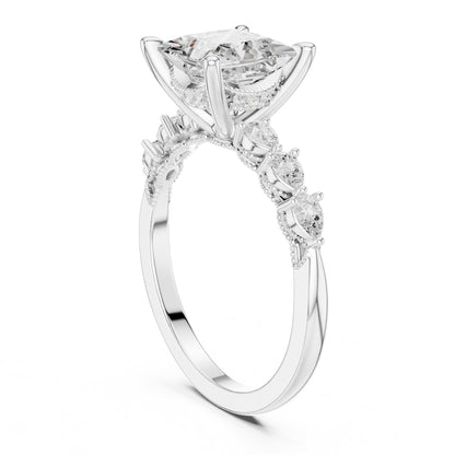 Princess Accented Lab Grown Diamond Engagement Ring
