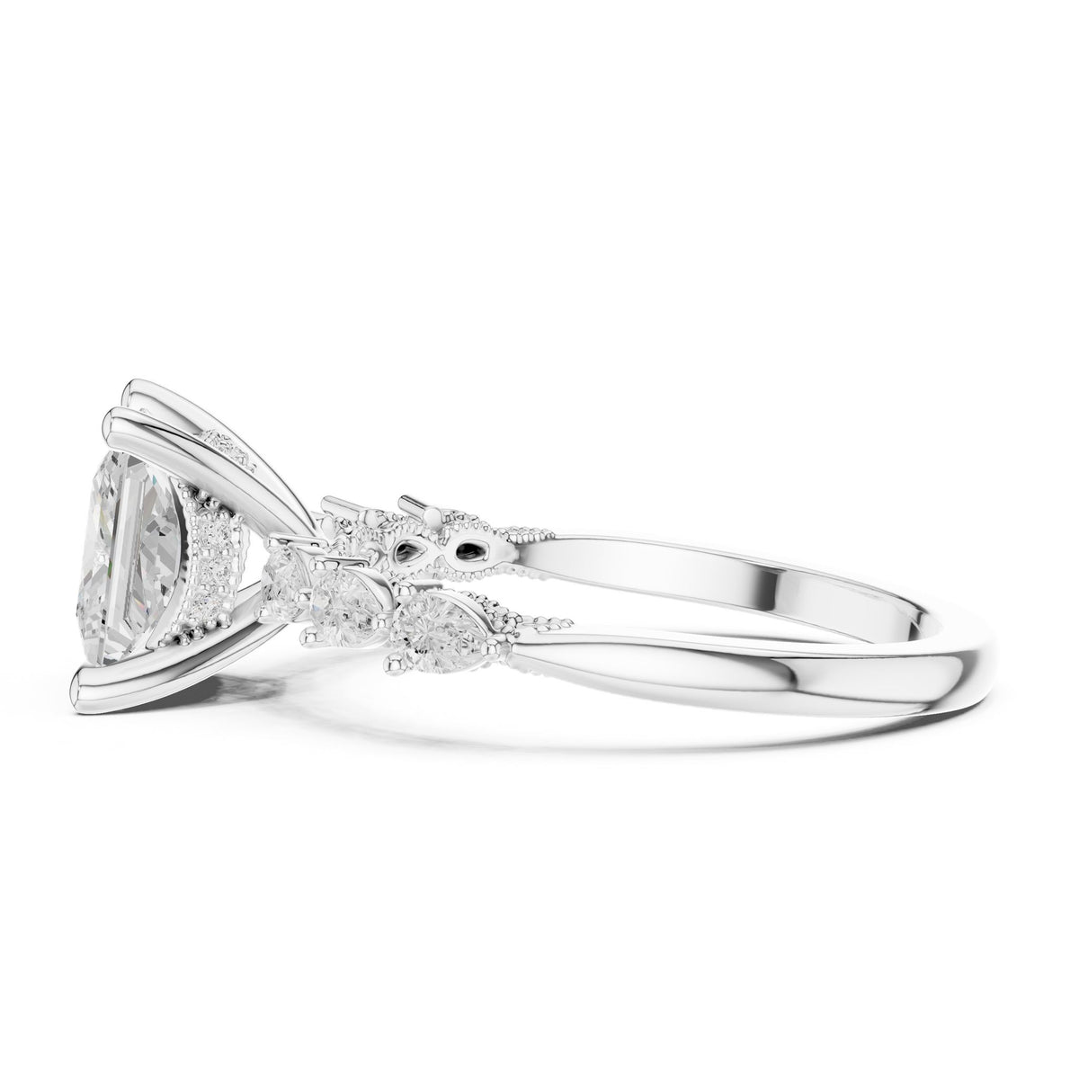 Princess Accented Lab Grown Diamond Engagement Ring
