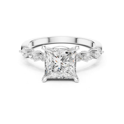 Princess Accented Lab Grown Diamond Engagement Ring