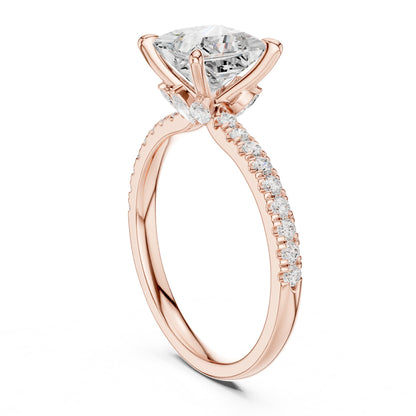 Princess Accented Lab Grown Diamond Engagement Ring