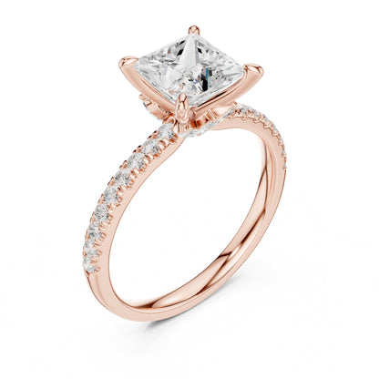 Princess Accented Lab Grown Diamond Engagement Ring