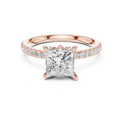 Princess Accented Lab Grown Diamond Engagement Ring
