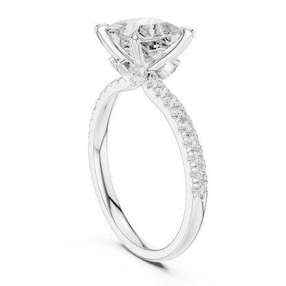 Princess Accented Lab Grown Diamond Engagement Ring