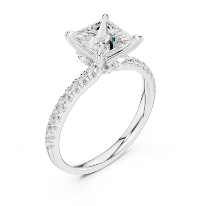 Princess Accented Lab Grown Diamond Engagement Ring