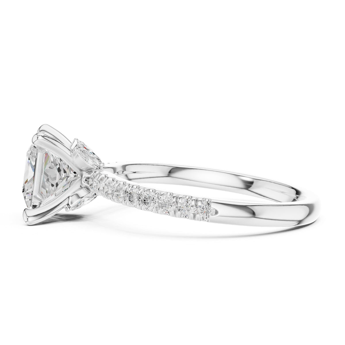 Princess Accented Lab Grown Diamond Engagement Ring
