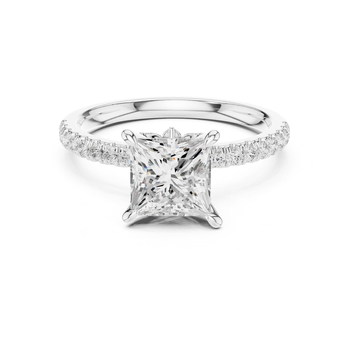 Princess Accented Lab Grown Diamond Engagement Ring
