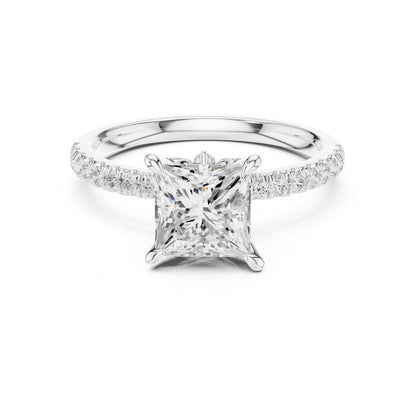 Princess Accented Lab Grown Diamond Engagement Ring