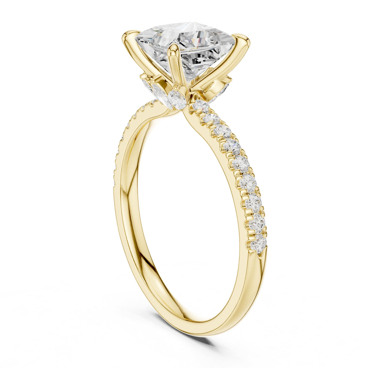 Princess Accented Lab Grown Diamond Engagement Ring