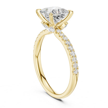 Princess Accented Lab Grown Diamond Engagement Ring