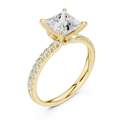 Princess Accented Lab Grown Diamond Engagement Ring