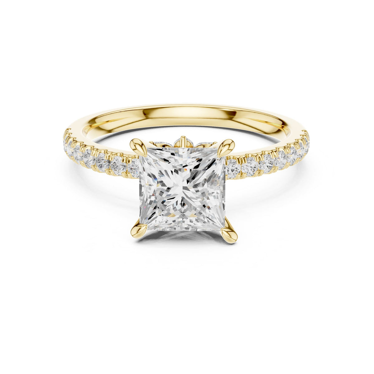 Princess Accented Lab Grown Diamond Engagement Ring